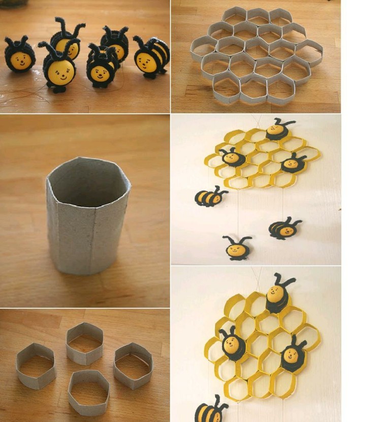 original diseño panal abejas cartón