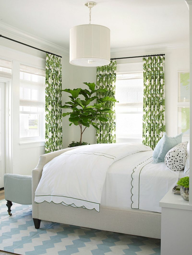 comment décorer une chambre à coucher-style-tropical-idées-rideaux