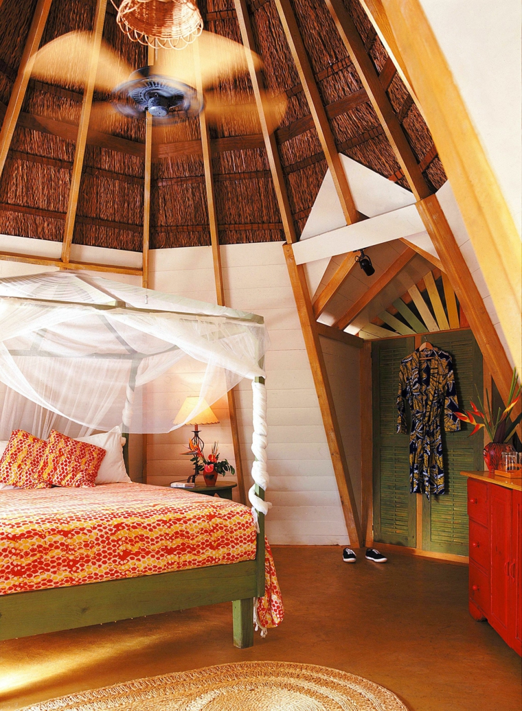 comment-décorer-une-chambre-style-tropical-plafond-original