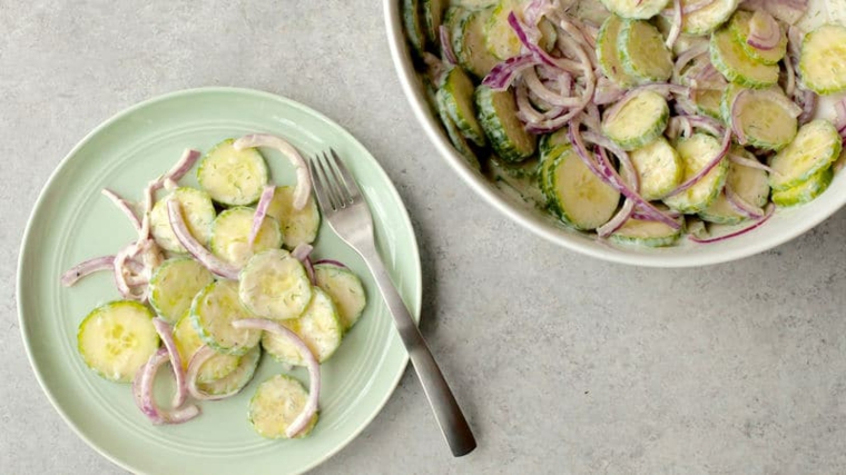 Salade pour pique-nique au concombre et à laneth