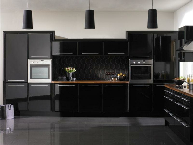 intérieur-moderne-cuisine-décoration noire