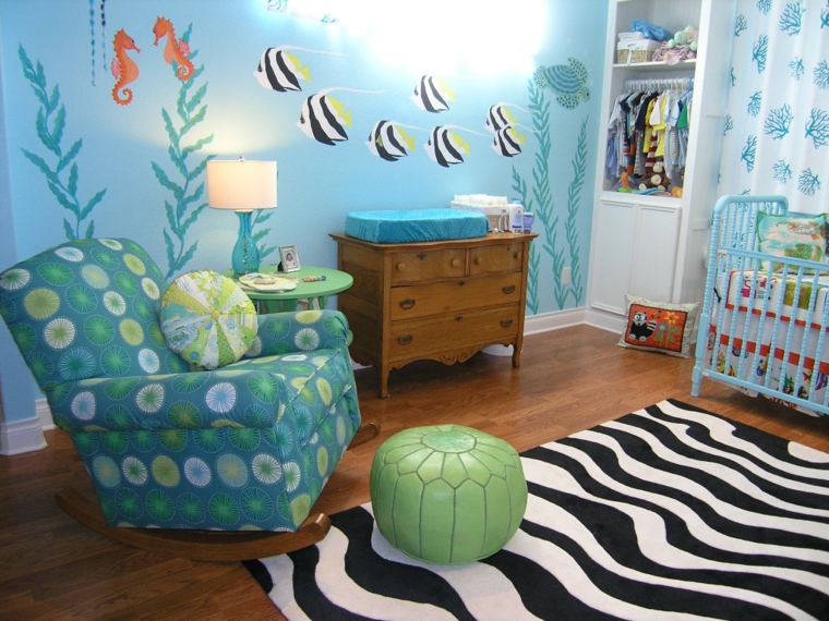 Chambre de bébé décoration-style-idées-poissons