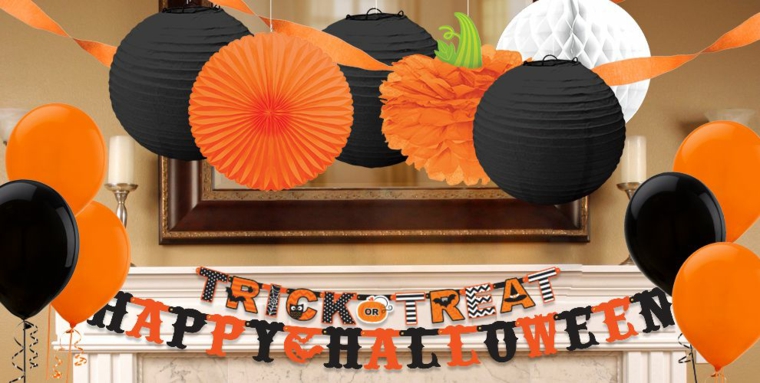 décoration Halloween-noir-orange