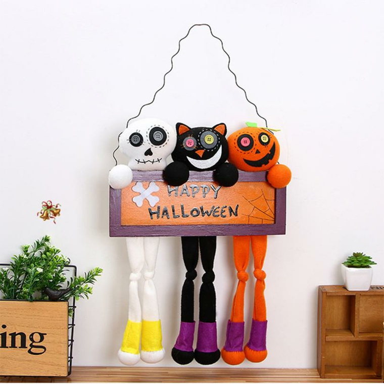 idées pour halloween-décorer-mur