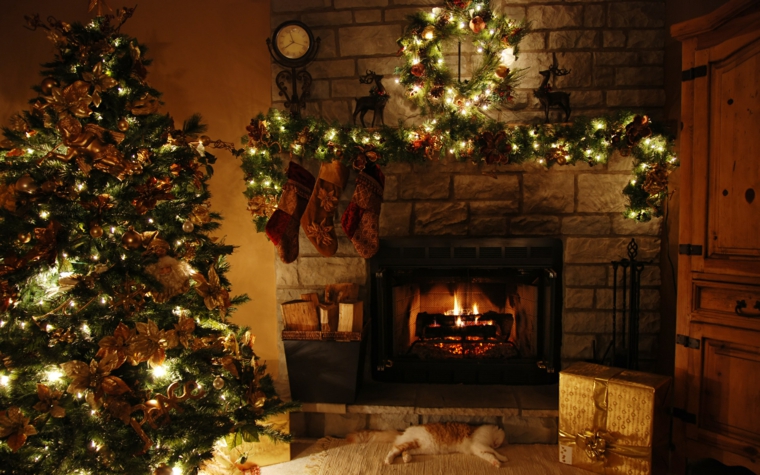 la cheminée-arbre de Noël