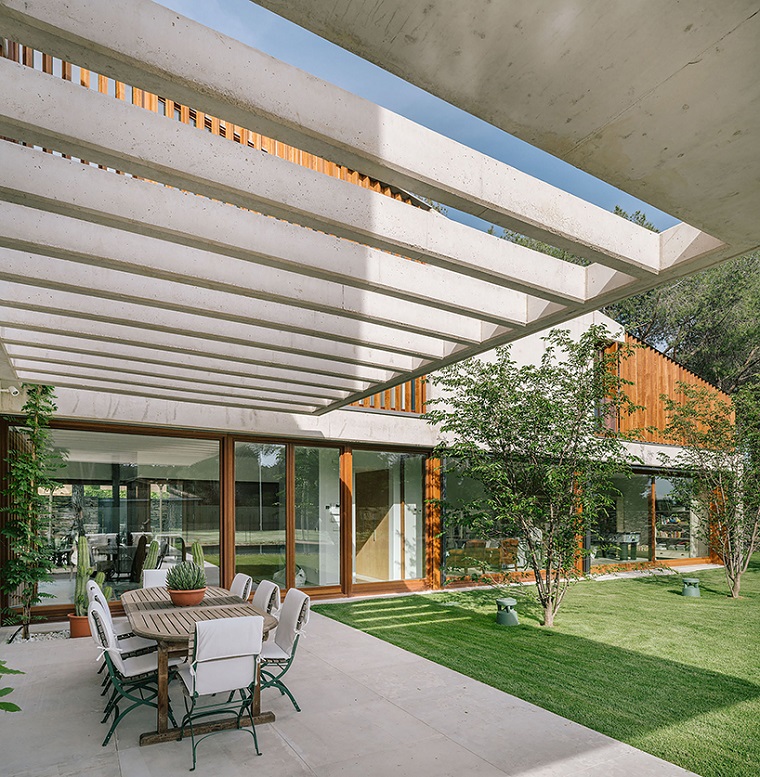 Jardins minimalistes de conception de maison moderne