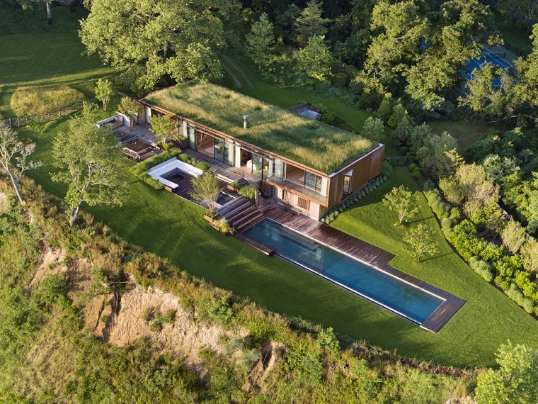 maisons écologiques piscine rectangulaire