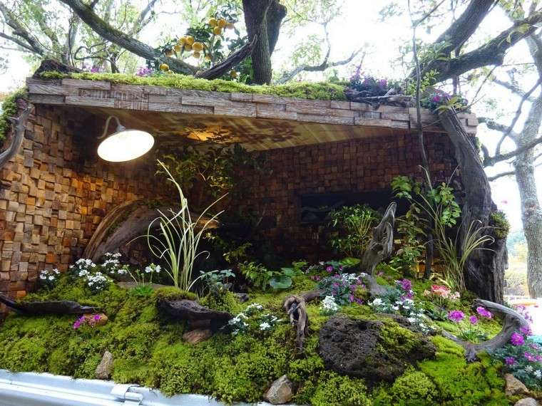 mini-jardins-japonais-idées-projets-éclairage