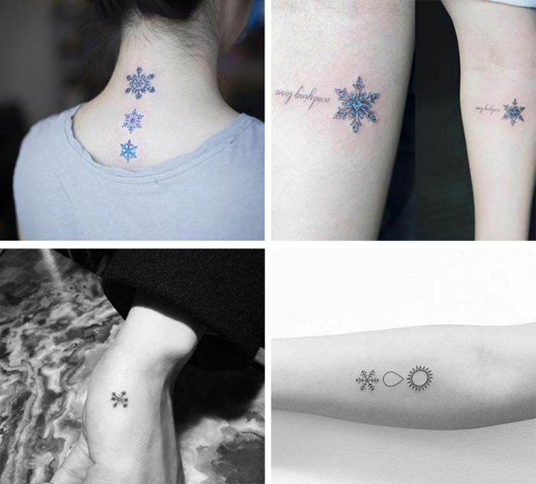 flocons de neige tatouages