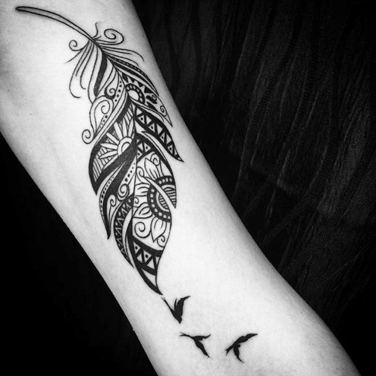 tatouages-de-plumes-intéressant-dessins