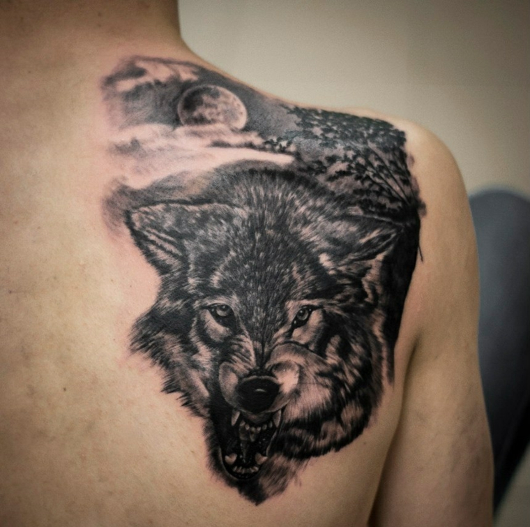 tatouages ​​pour lépaule de loup